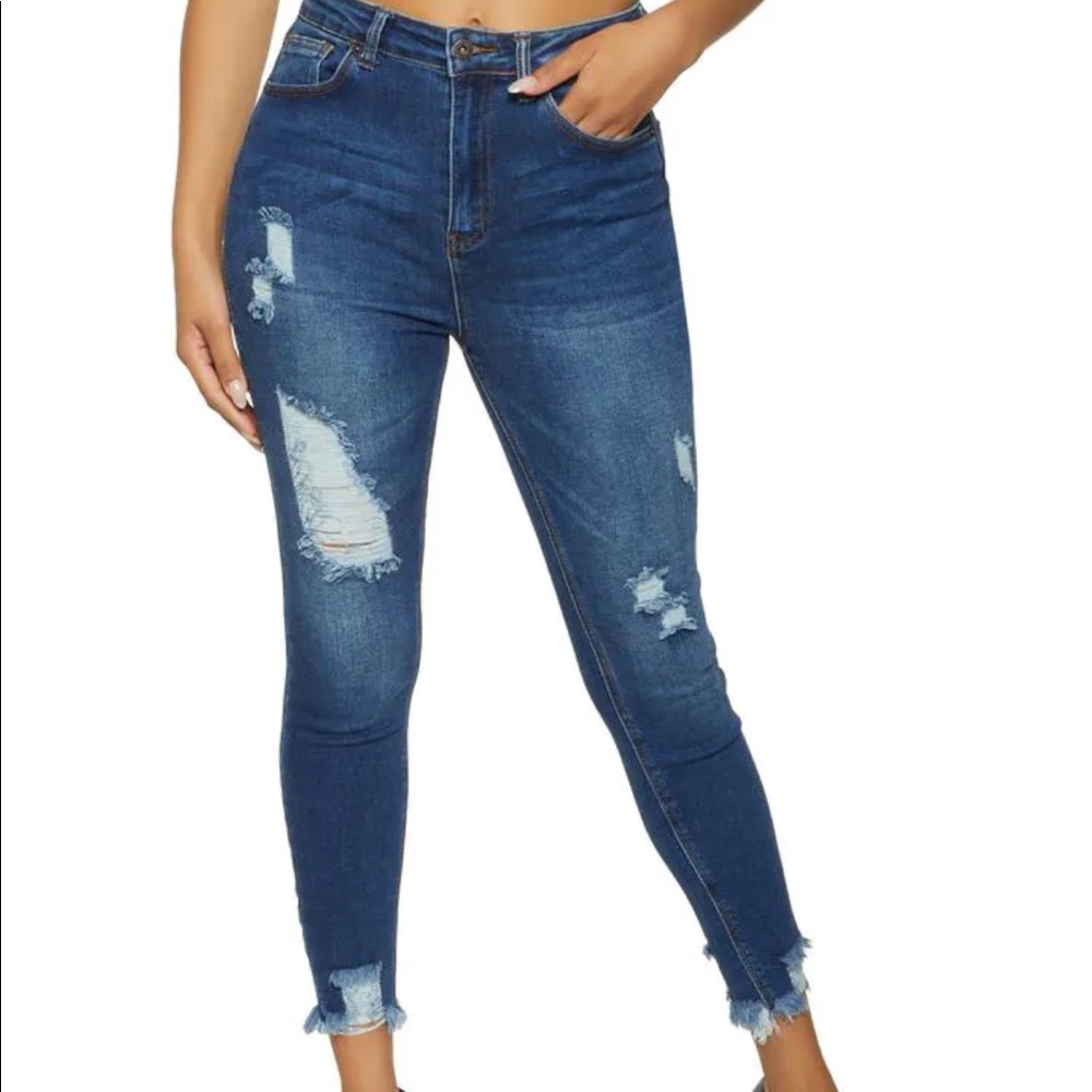 Distressed jeans